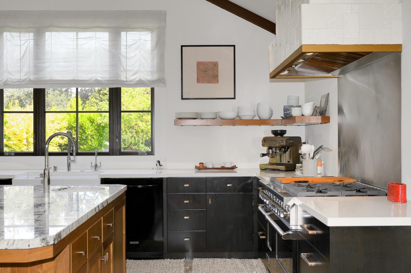 Undisclosed Address Atherton, CA 94027 - Photo 7 of 30 a kitchen with a sink stove and cabinets