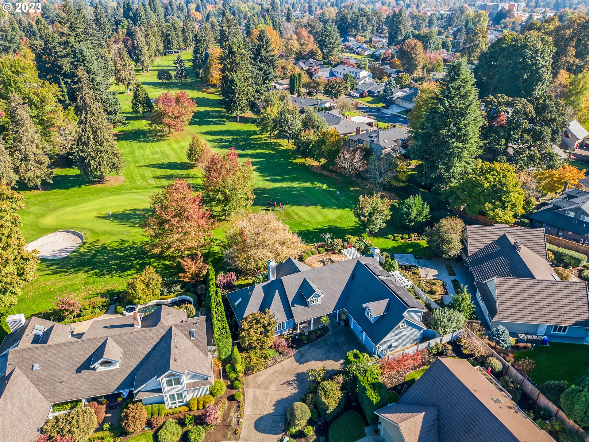 849 Fairway View Drive Eugene, OR 97401 - Photo 1 of 47 an aerial view of residential house with outdoor space and swimming pool