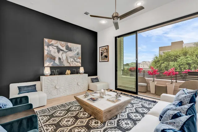 a view of a city with tall buildings