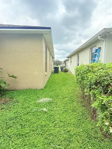a view of backyard of house
