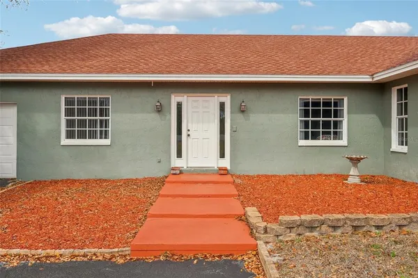 a front view of a house