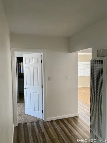 an empty room with closet