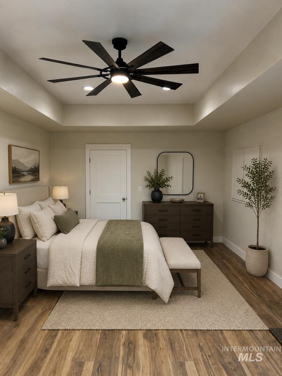 21 Open Road Garden Valley, ID 83622 - Photo 32 of 49 Recessed ceiling with integrated lighting and a multi-blade ceiling fan