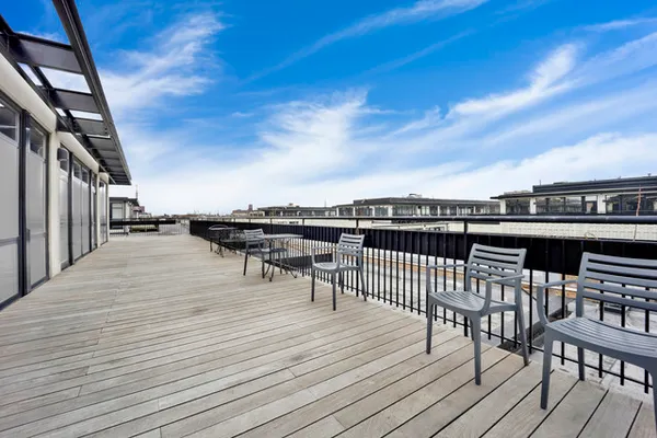 a terrace with outdoor seating