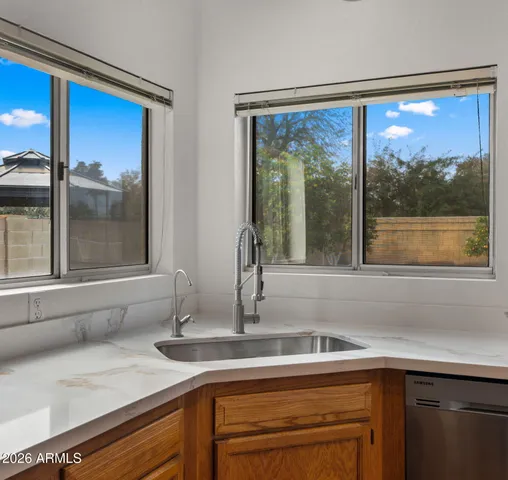 a sink with a window