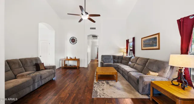 a living room with furniture and a couch