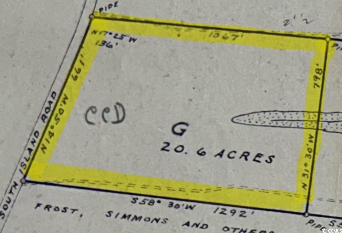 Parcel G South Island Road Georgetown, SC 29440 - Photo 2 of 9 Map / location of property area with property boundaries highlighted