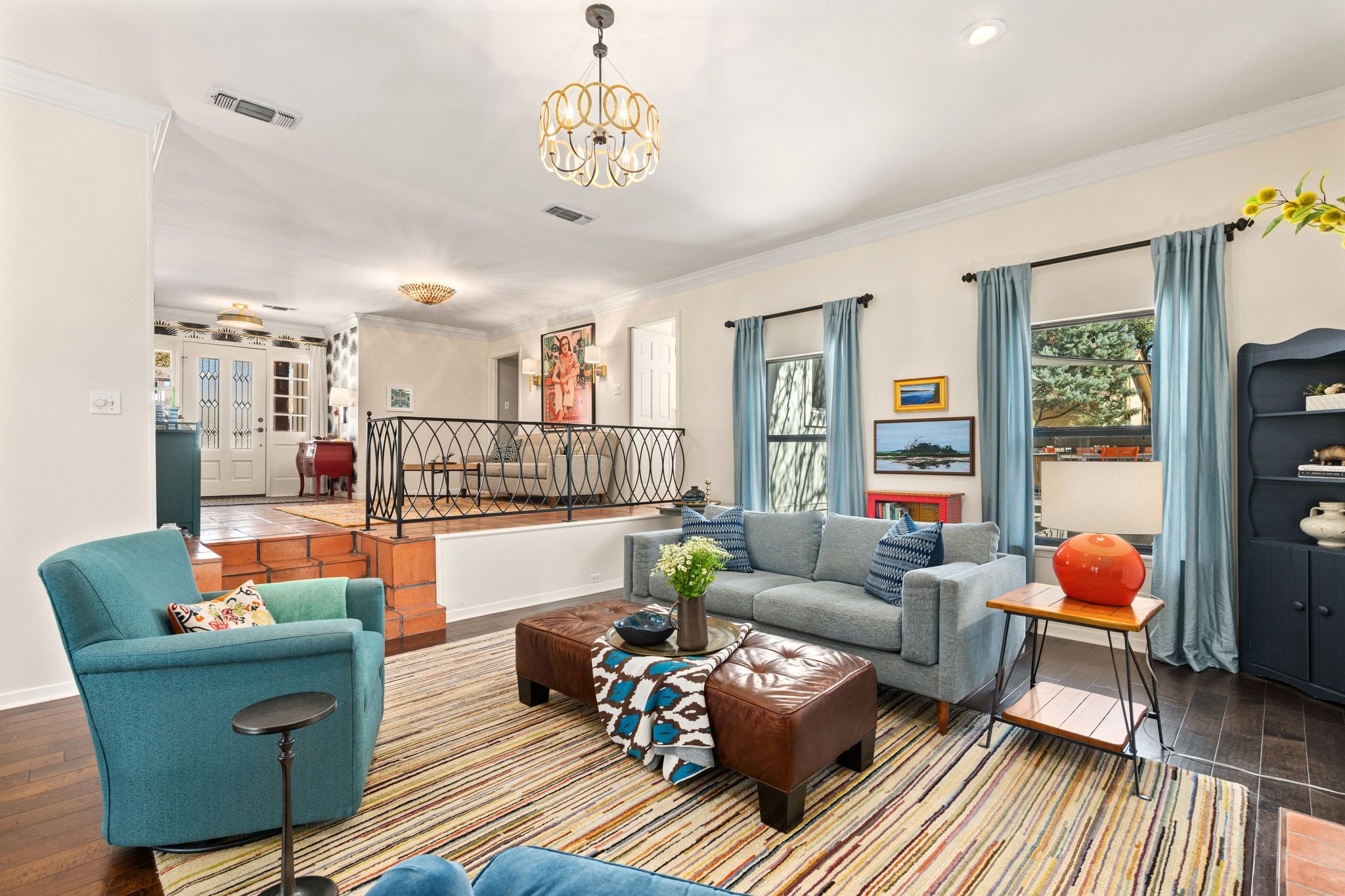 4503 Mountain Path Drive Austin, TX 78759 - Photo 9 of 36 Sunken conversation room anchored by fireplace