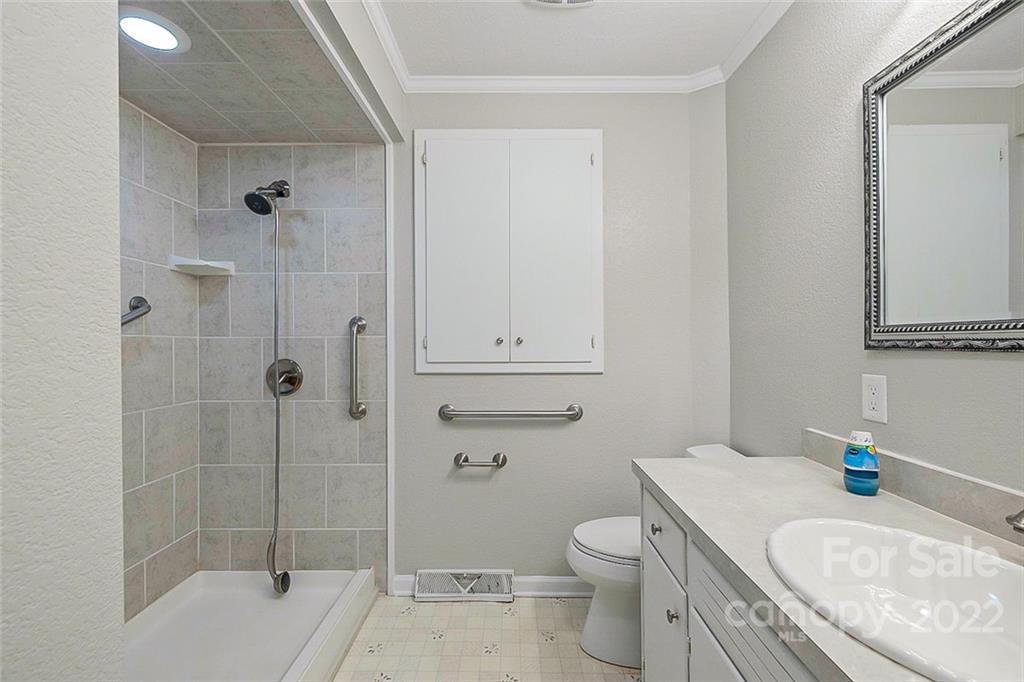 621 Rowan Mill Road Salisbury, NC 28147 - Photo 8 of 13 a bathroom with a granite countertop sink a toilet and shower