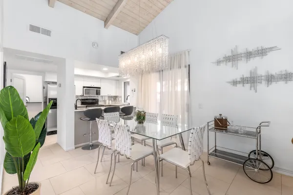 a view of a lake with a mountain in the background