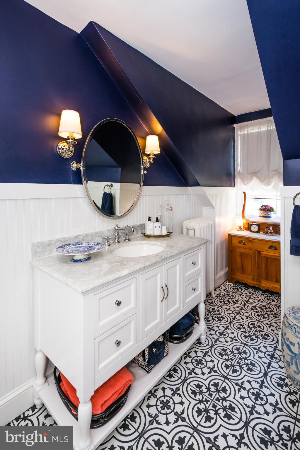 4324 Roland Avenue Baltimore, MD 21210 - Photo 65 of 67 Efficient, Beautiful Vanity, Gorgeous Tile Floor