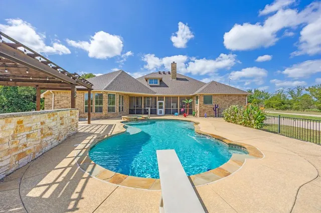 a view of a house with swimming pool