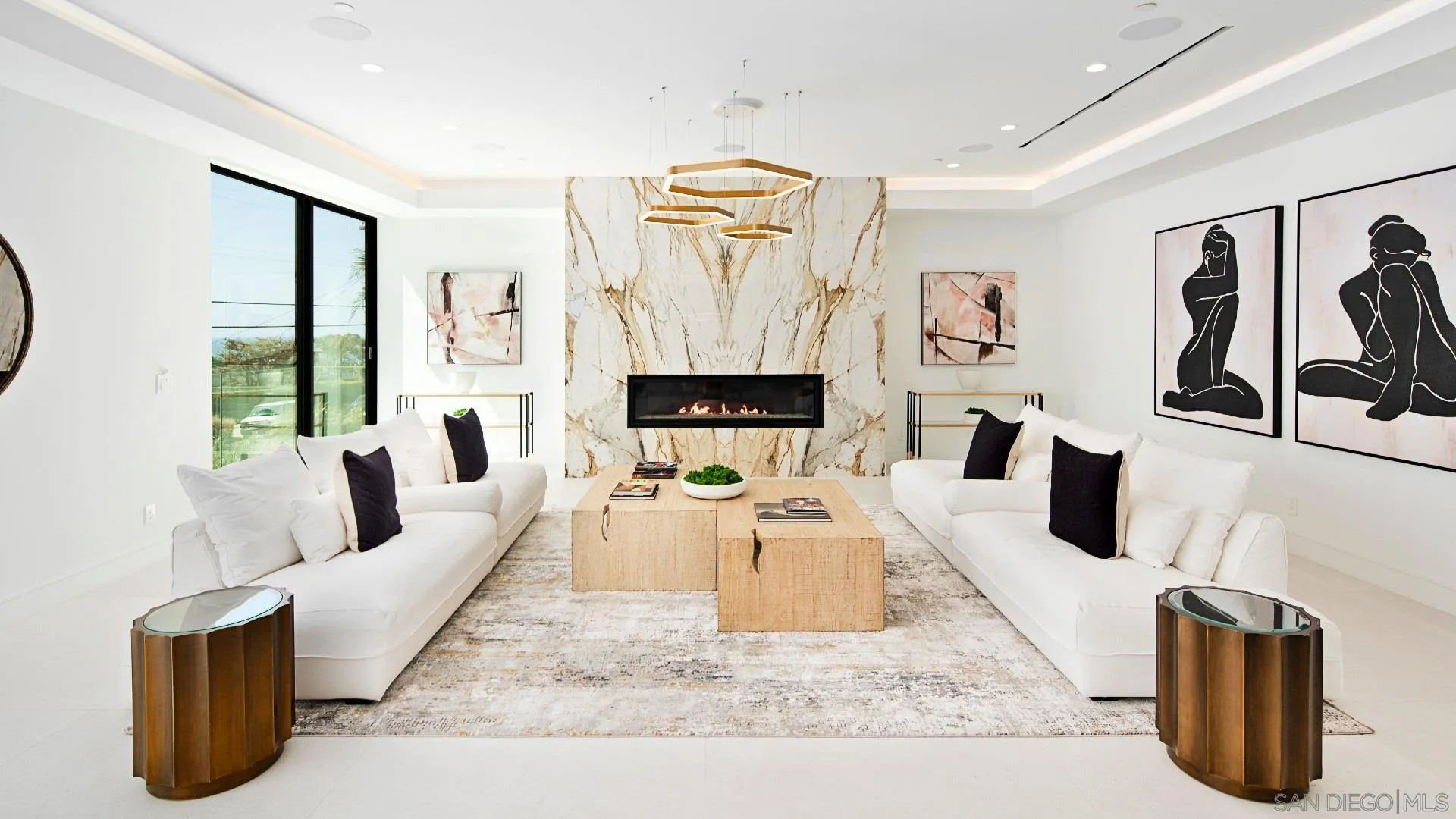 926 La Jolla Rancho Road La Jolla, CA 92037 - Photo 14 of 54 a living room with furniture fireplace and flat screen tv