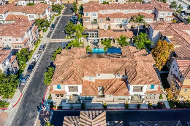an aerial view of multiple house