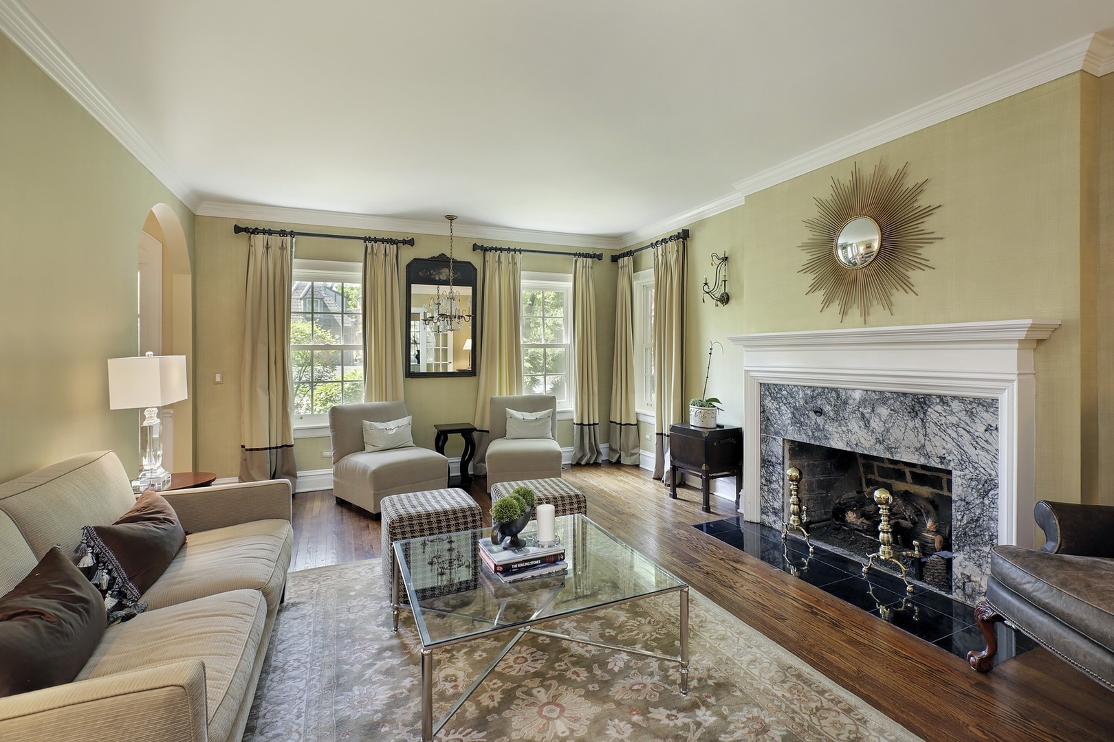 579 Hill Terrace Winnetka, IL 60093 - Photo 4 of 31 a living room with furniture and a fireplace