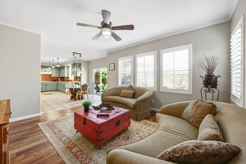 a view of a dining room and livingroom view