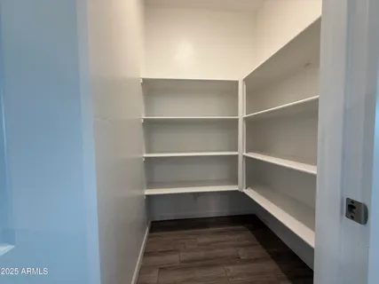 a storage room with empty racks