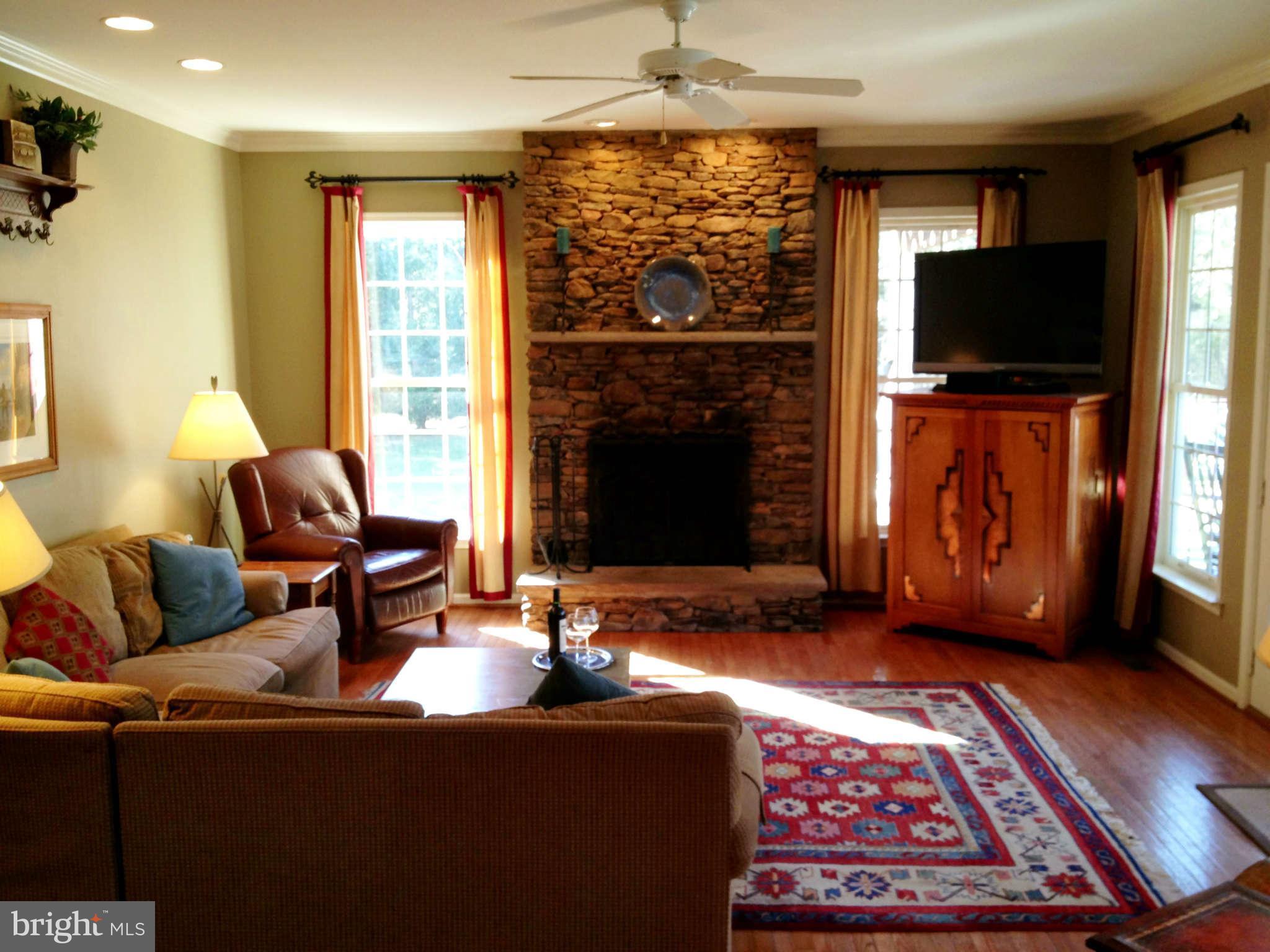 24904 Frederick Road Clarksburg, MD 20871 - Photo 14 of 30 a living room with furniture a flat screen tv and a fireplace