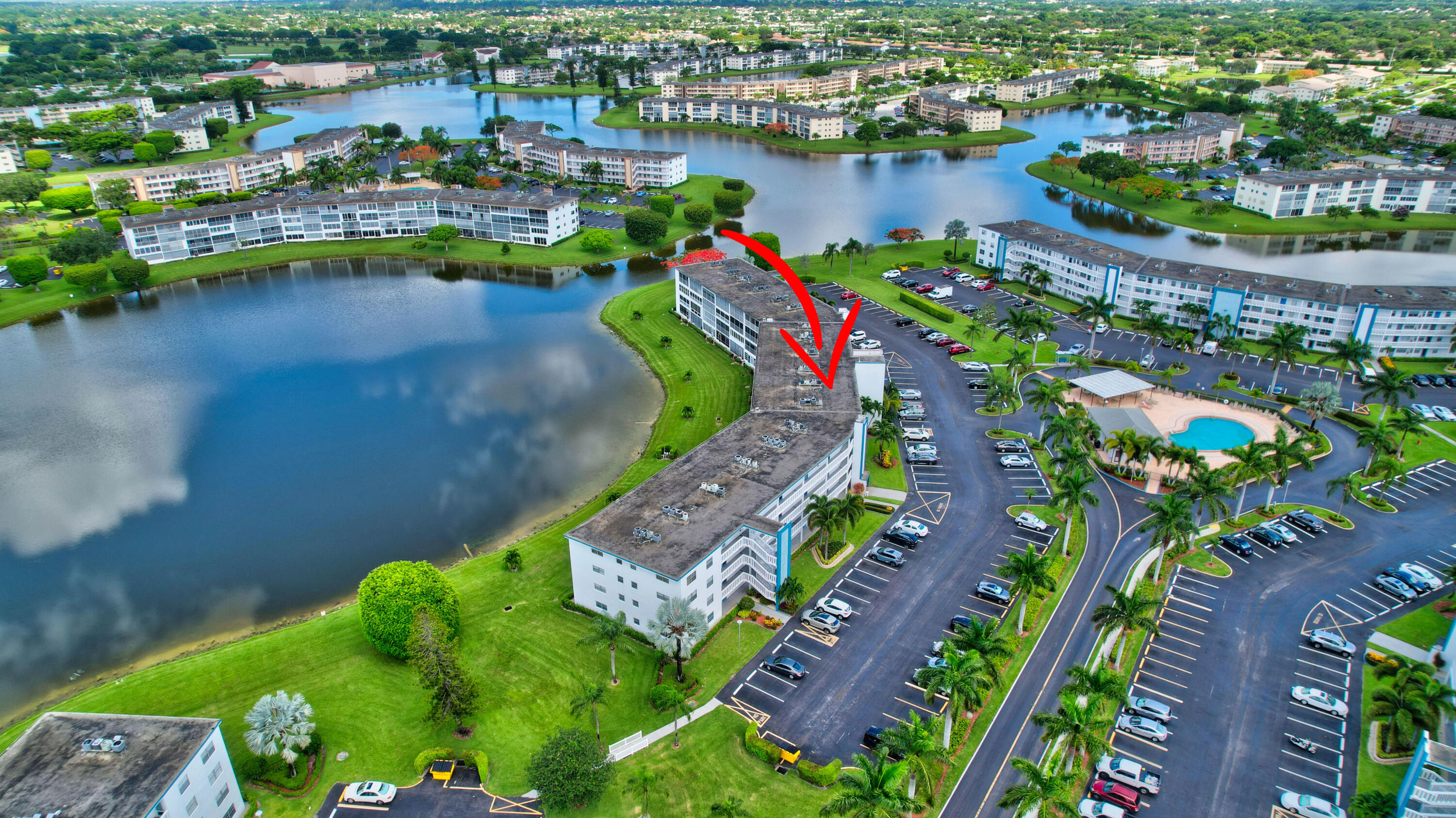 3063 Exeter, Unit 3063 Boca Raton, FL 33434 - Photo 26 of 57 Aerial showing subdivion pool & lake