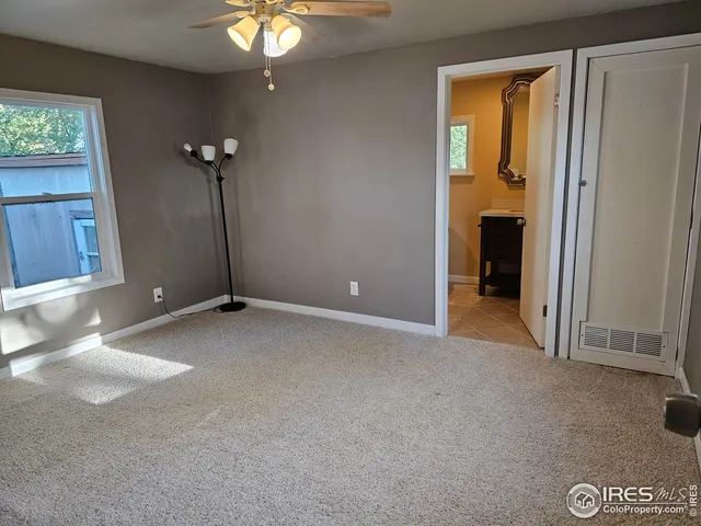a view of a room with a chandelier