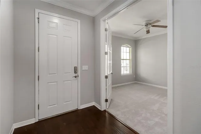 a view of a swimming pool and an outdoor space