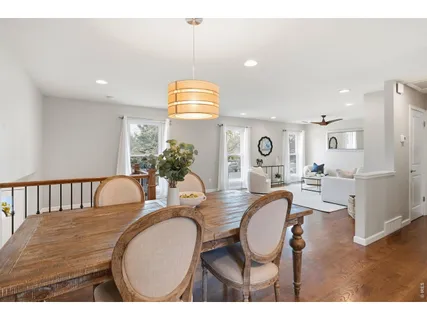 a view of a dining room and livingroom