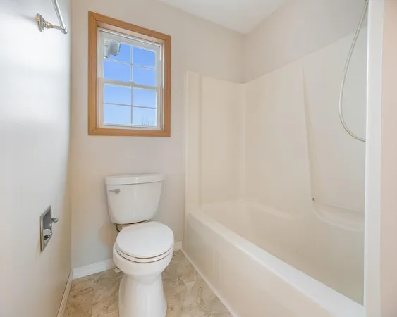 a bathroom with a toilet and a bathtub