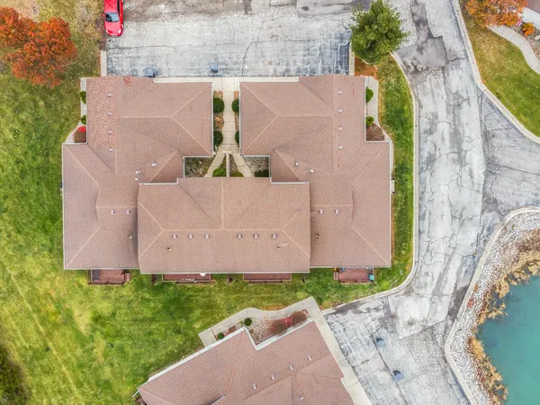 an aerial view of a house