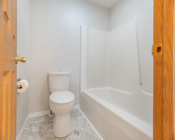 a bathroom with a toilet and a bathtub