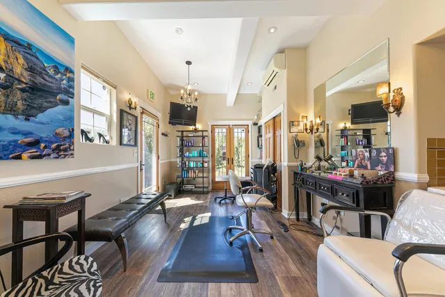 a living room with furniture