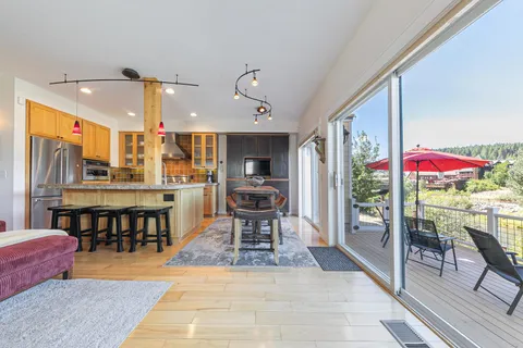a lobby with furniture and window