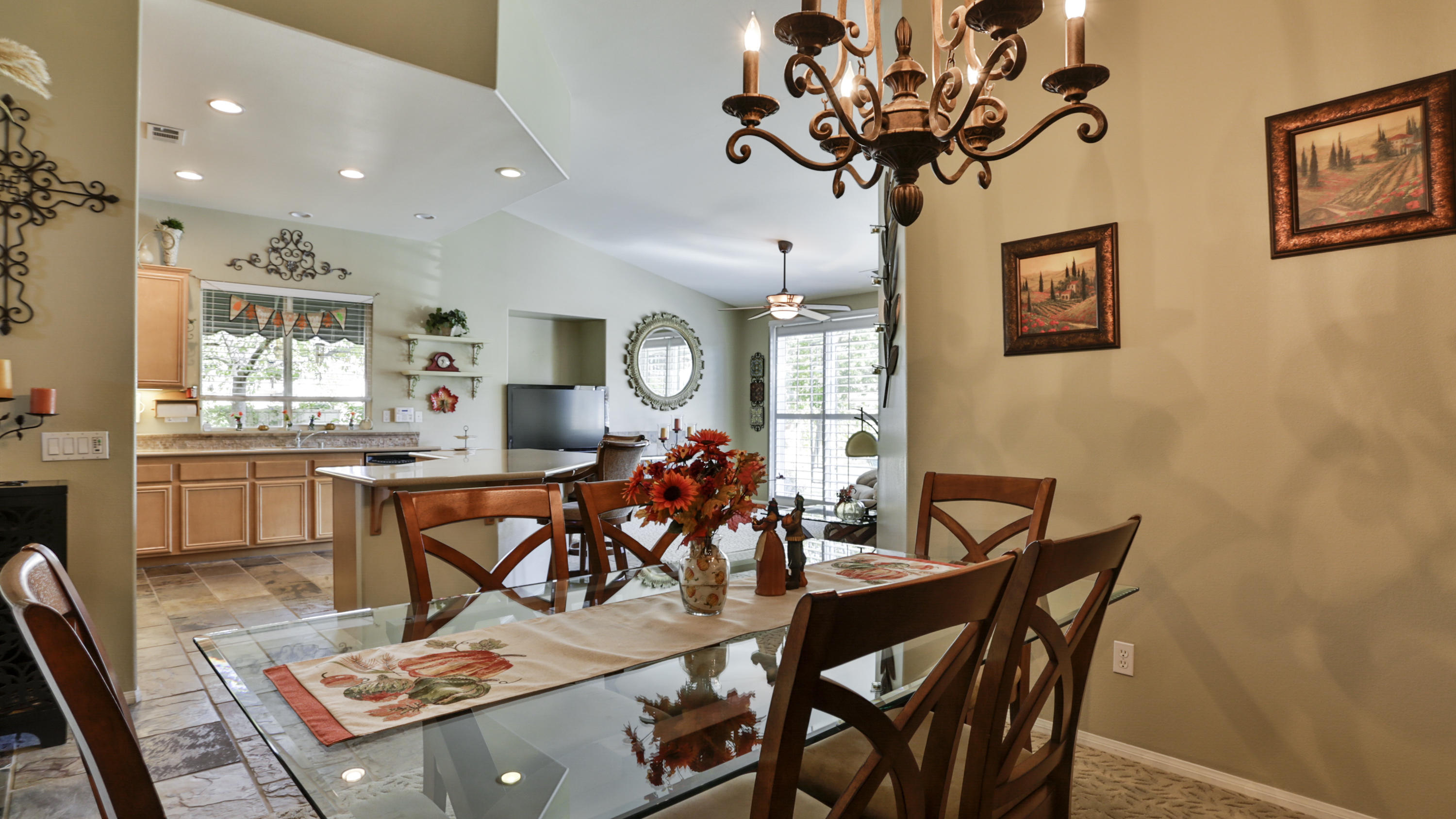 1598 Thunderbird Road Beaumont, CA 92223 - Photo 6 of 52 a view of a dining room with furniture and chandelier