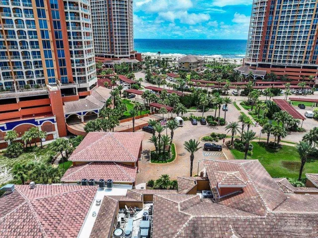 a view of a city with tall buildings