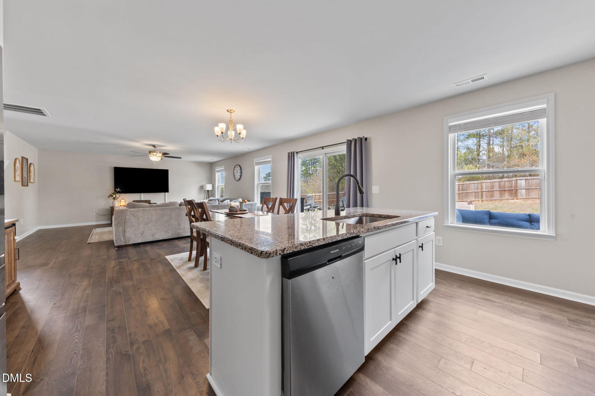 174 Cobra Lane Raeford, NC 28376 - Photo 12 of 32 a kitchen with sink and view living room
