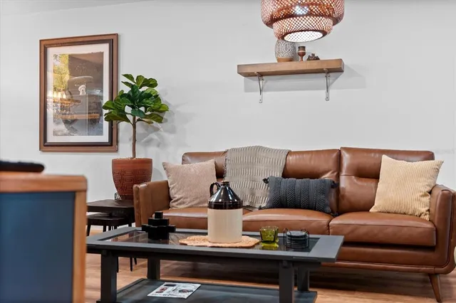 a living room with furniture