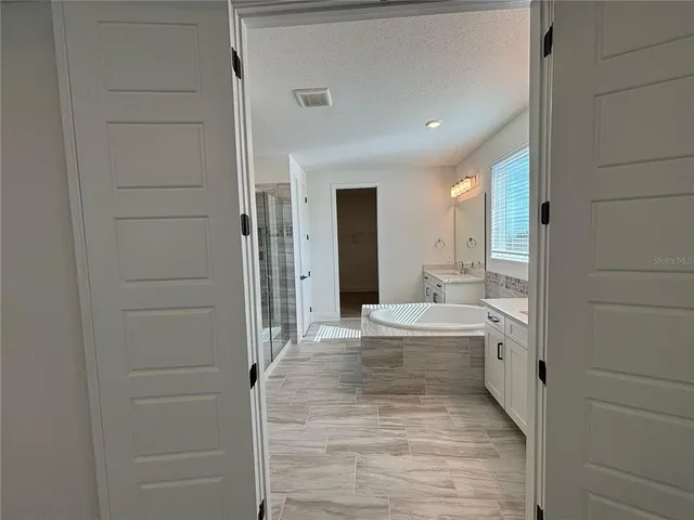 a bathroom with a sink and a bathtub