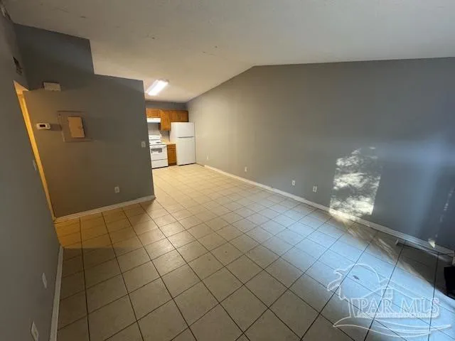 a view of a livingroom and a chandelier