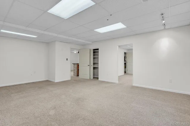 an empty room with an entryway