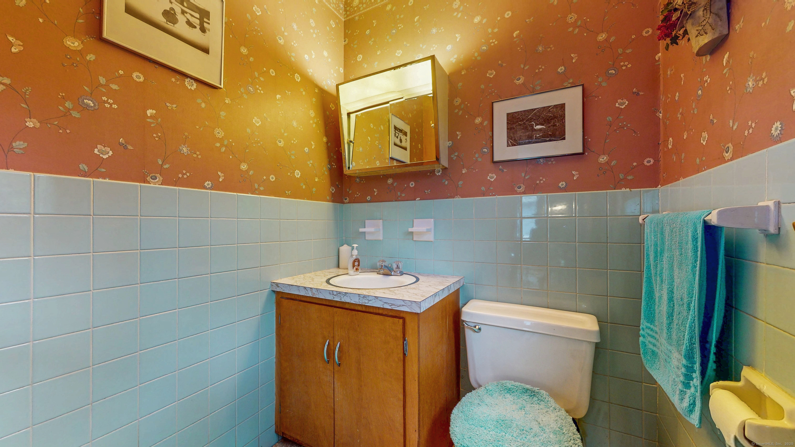 59 Elm Street Windsor Locks, CT 06096 - Photo 20 of 38 a bathroom with a toilet a sink and mirror