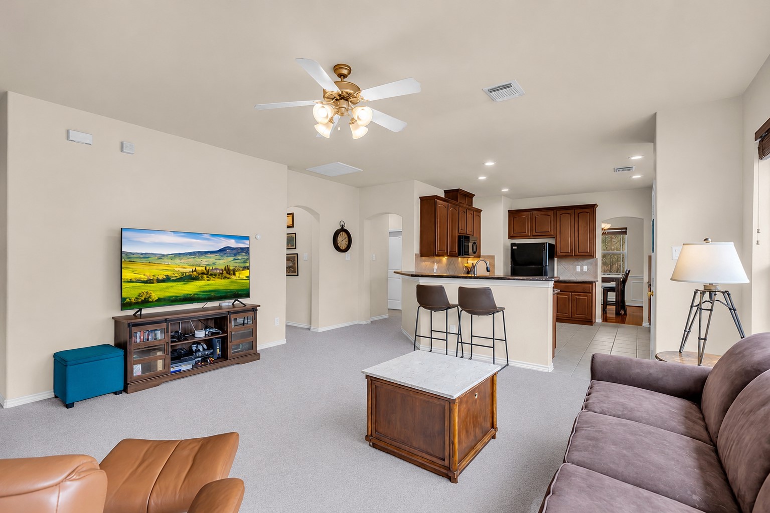 629 Spring Forest Drive Conroe, TX 77302 - Photo 5 of 39 Kitchen opens up to spacious living room