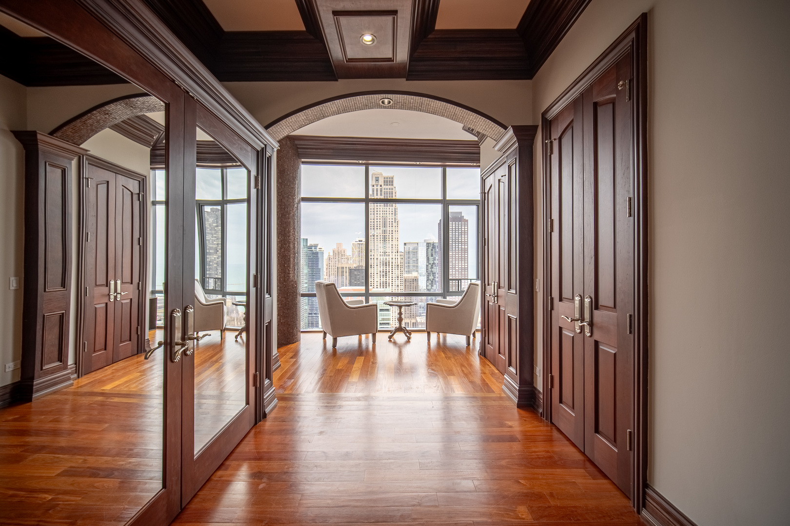 450 East Waterside Drive, Unit 3301 Chicago, IL 60601 - Photo 11 of 44 a view of a livingroom with furniture and wooden floor