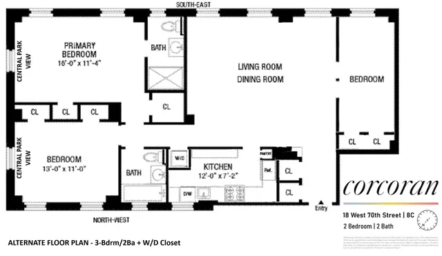 $1,795,000 | 18 West 70th Street, Unit 8C | Upper West Side