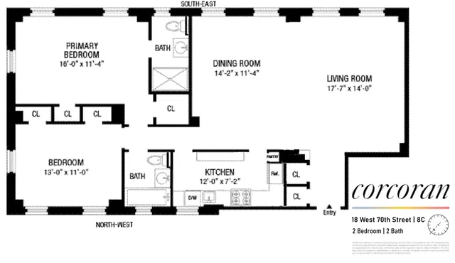 $1,795,000 | 18 West 70th Street, Unit 8C | Upper West Side