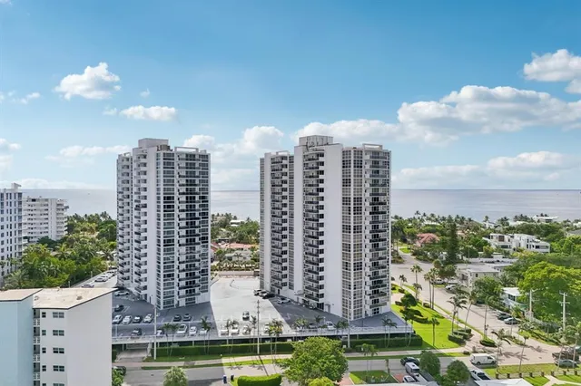 a view of a city with tall buildings