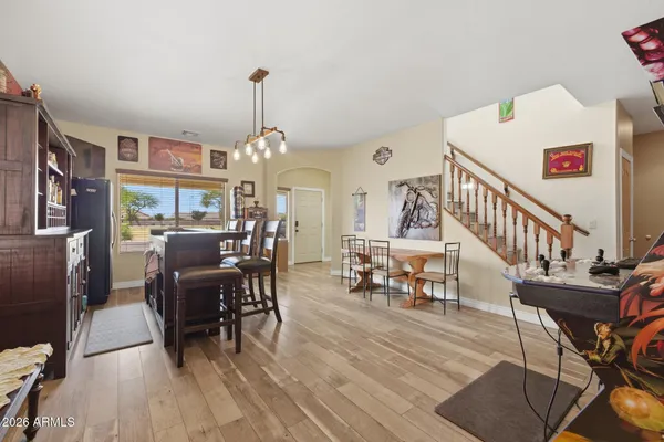 a view of a livingroom and dining room
