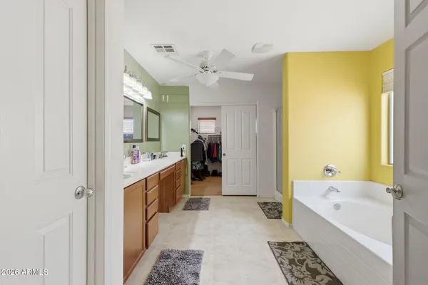 a view of a livingroom with a kitchen