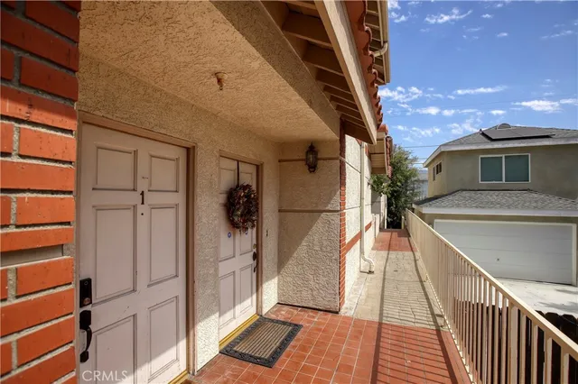 a view of a house with a large window