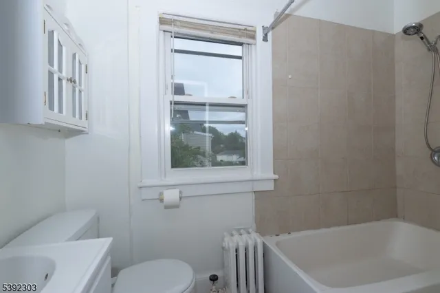 a bathroom with a toilet and a bathtub