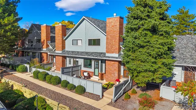 front view of a house with an outdoor space