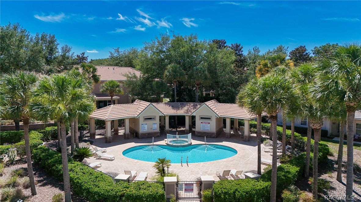 1598 West Spring Meadow Loop Lecanto, FL 34461 - Photo 36 of 74 Aerial View of Brentwood Townhomes Community Pool & Spa